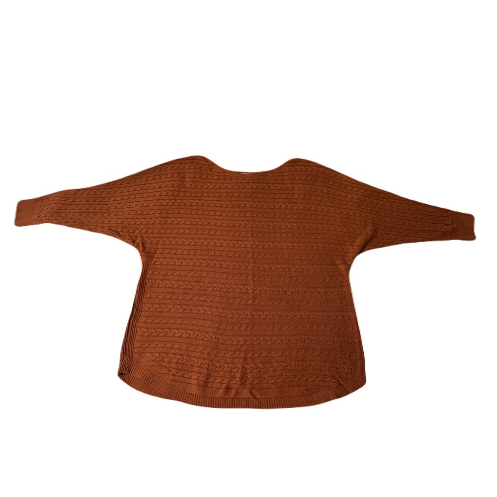 Market & Spruce Cable Knit Sweater Silk Cashmere Blend, 3/4 sleeve,Size L